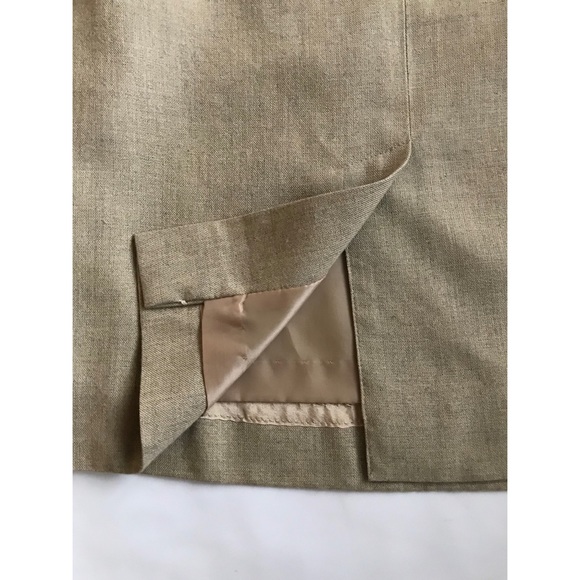 Rena Rowan Women’s Tan Linen Pencil Skirt   Size 12 - Picture 3 of 6